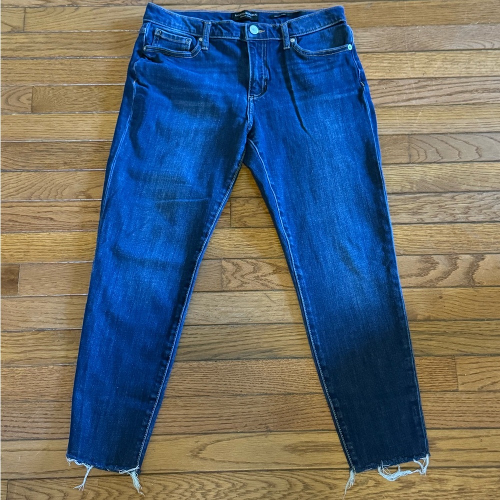 Banana Republic Mr Skinny Haig Mid Rise Jeans 29 Petite Raw Hem